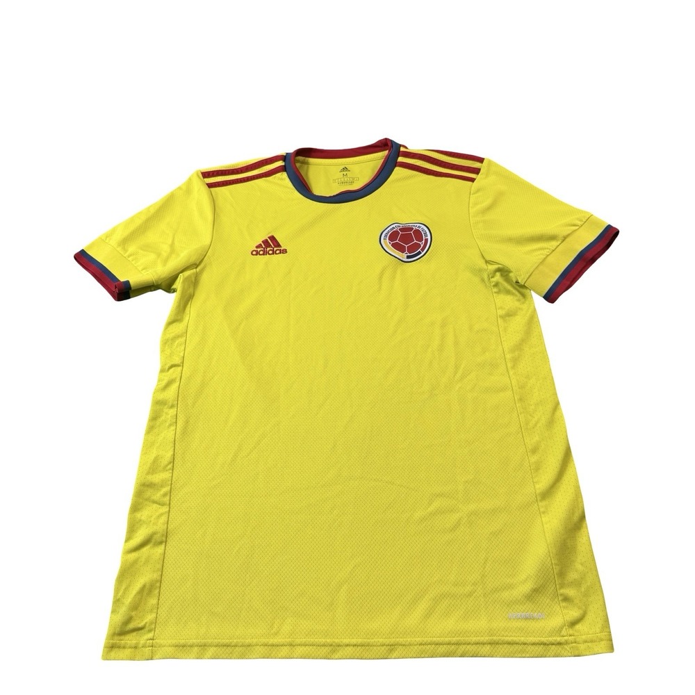 Adidas Colombia Yellow Red Blue Tipped Aeroready Soccer Jersey Mens M FT1475